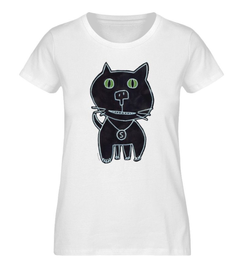 "schwarze Katze" von Irene Fastner - Ladies Premium Organic Shirt-3