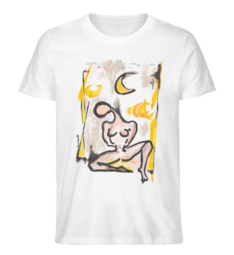 "Moondog pussy bathing" by Ira Błażejwe - Herren Premium Organic Shirt-3
