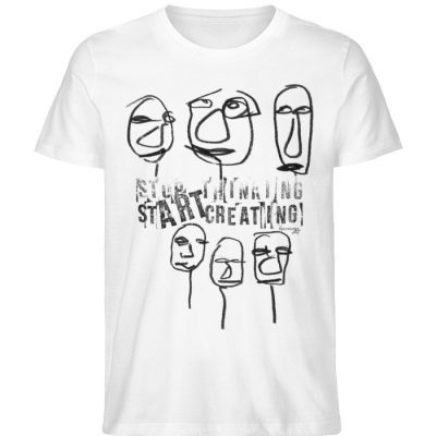 "Stop thinking start creating" von Vera - Herren Premium Organic Shirt-3