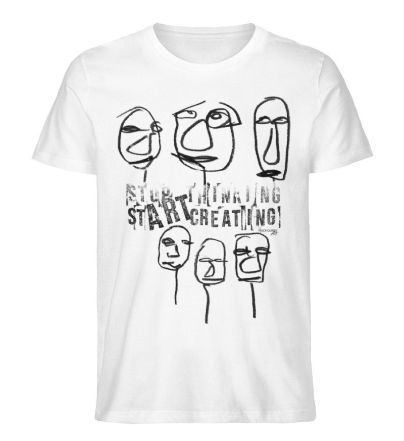 "Stop thinking start creating" von Vera - Herren Premium Organic Shirt-3