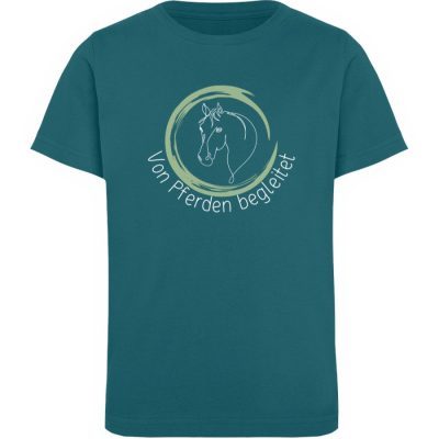 "von Pferden begleitet" - Kinder Organic T-Shirt-6878