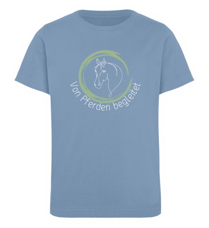 "von Pferden begleitet" - Kinder Organic T-Shirt-7082