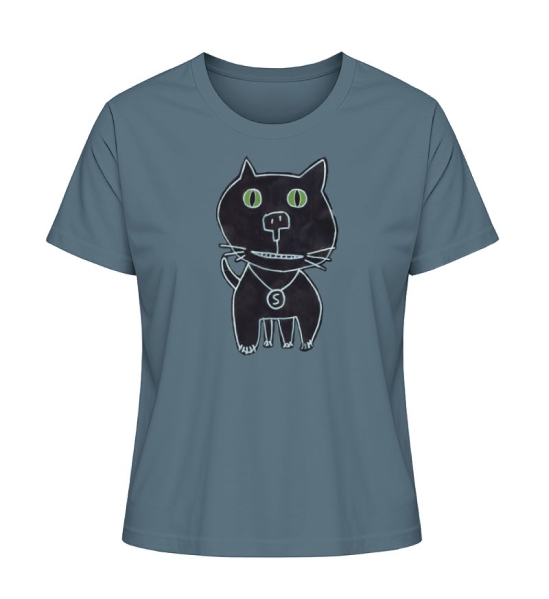 "Schwarze Katze" von Irene Fastner - Damen Premium Organic Shirt-6880