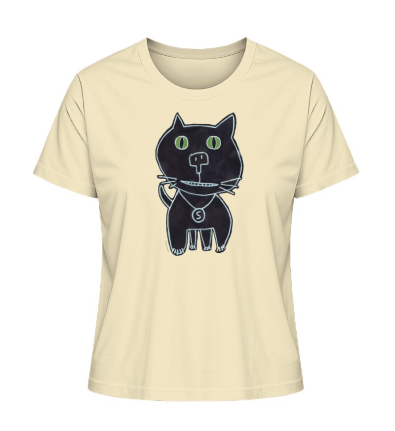 "Schwarze Katze" von Irene Fastner - Damen Premium Organic Shirt-7052