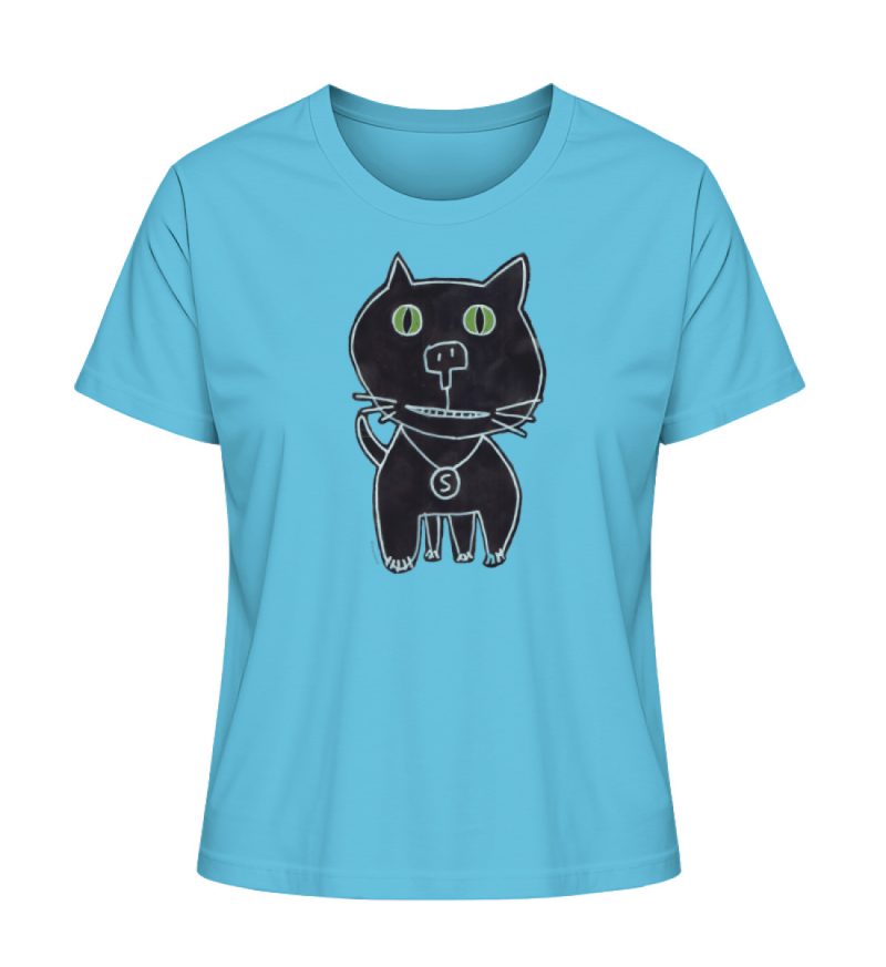 "Schwarze Katze" von Irene Fastner - Damen Premium Organic Shirt-7144