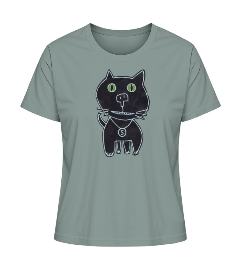 "Schwarze Katze" von Irene Fastner - Damen Premium Organic Shirt-7236