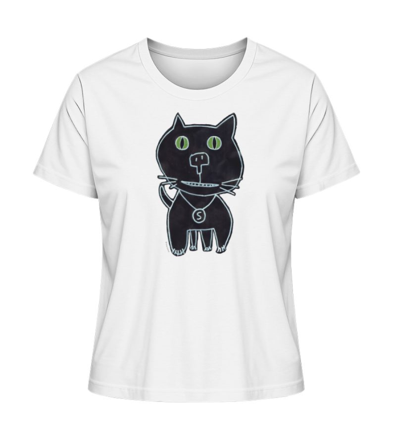 "Schwarze Katze" von Irene Fastner - Damen Premium Organic Shirt-3