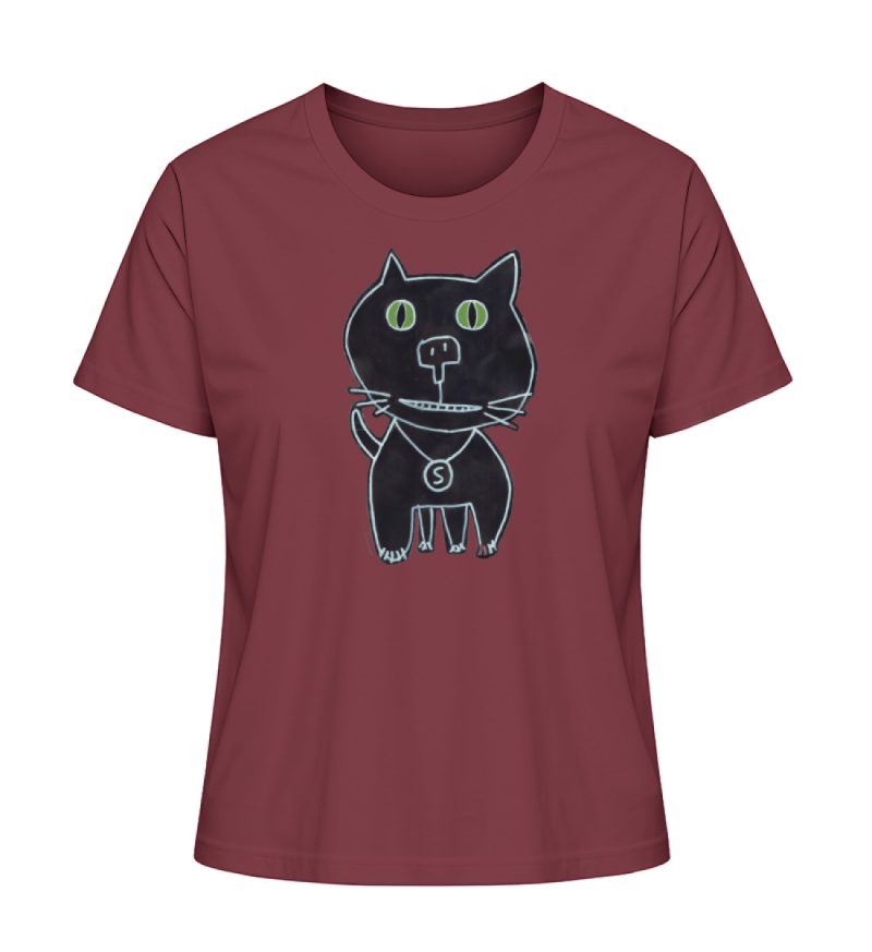 "Schwarze Katze" von Irene Fastner - Damen Premium Organic Shirt-6974