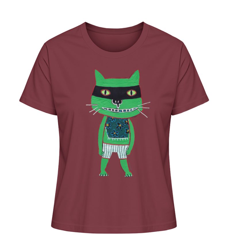 "Freche Katze" von Irene Fastner - Damen Premium Organic Shirt-6974