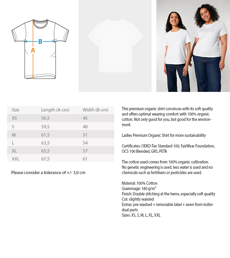 "Mir fehlt die Untertasse" von Raquel Ro - Damen Premium Organic Shirt